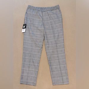 Topman Gray Plaid Trousers with Drawstring - 32/30